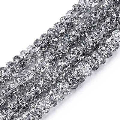 Crackle Transparent Glass Beads Strands GLAA-N069-02A-01-1