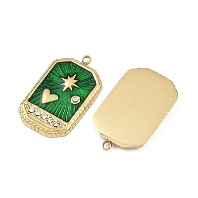 304 Stainless Steel Rhinestone Pendants STAS-P415-16G-1