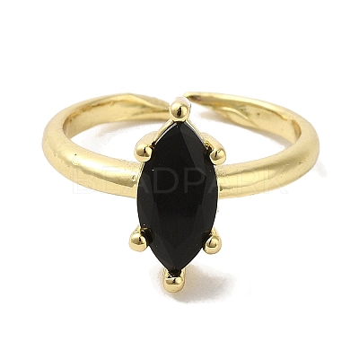 Rack Plating Brass Micro Pave Cubic Zirconia Adjustable Rings RJEW-H228-03G-1