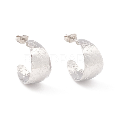 Non-Tarnish 304 Stainless Steel Chunky C-shape Stud Earrings EJEW-P198-13P-1