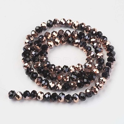 Electroplate Opaque Glass Beads Strands EGLA-A034-P1mm-N01-1