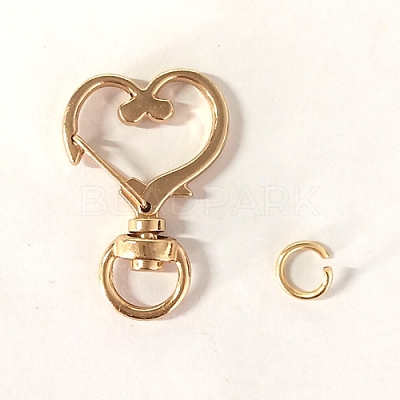 Heart Alloy Swivel Clasps PURS-PW0001-429KCG-1
