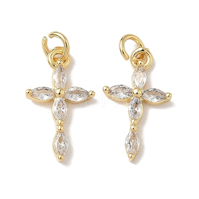 Brass Micro Pave Cubic Zirconia Pendants X1-KK-Q068-49A-G-1