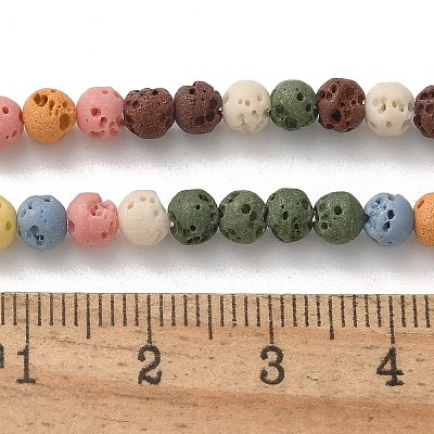 Synthetic Lava Rock Dyed Beads Strands G-H311-08D-10-1