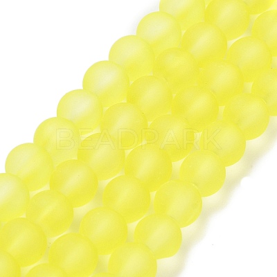 Baking Paint Transparent Glass Bead Strands X-GLAA-S031-6mm-30-1