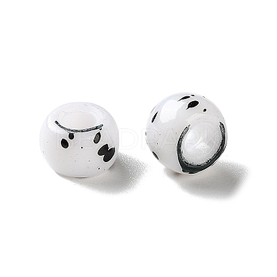 Spray Painted ABS Plastic European Beads KY-G033-01A-01-1