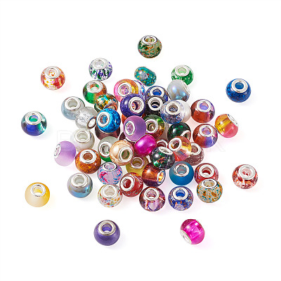Handmade Lampwork European Large Hole Beads and Glass European Beads LPDL-TA0001-01S-1