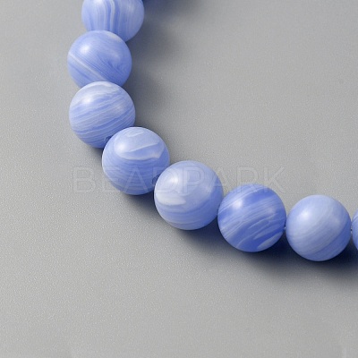 Natural Dyed Blue Lace Agate Beads Strands G-WH0016-42B-1