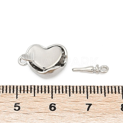 Brass Micro Pave Clear Cubic Zirconia Box Clasps KK-P291-45P-1