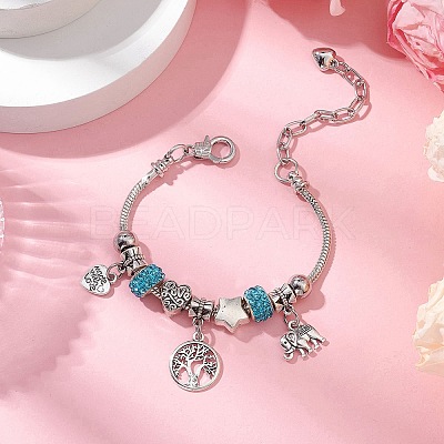 Alloy Snake Chain Charms Bracelets BJEW-JB11448-01-1