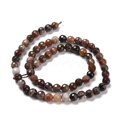 Natural Petrified Wood Beads Strands G-E571-27A-1
