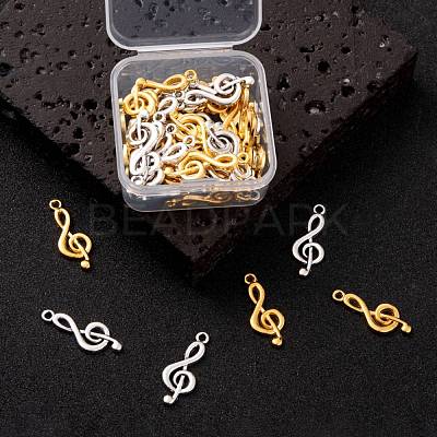 40Pcs 2 Colors Tibetan Style Alloy Treble Clef Pendants FIND-FS0001-11M-1