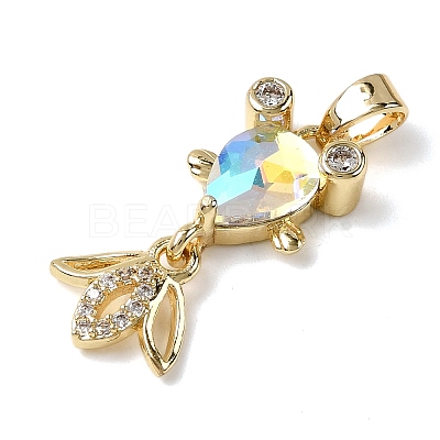 Brass Micro Pave Cubic Zirconia Pendants KK-K375-27G-16-1