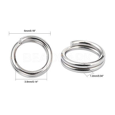 Tarnish Resistant 185pcs Jewelry Findings Original Color 304 Stainless Steel Split Rings X-STAS-E010-5x1mm-2-1