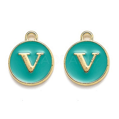 Golden Plated Alloy Enamel Charms LS-ENAM-Q437-15V-1