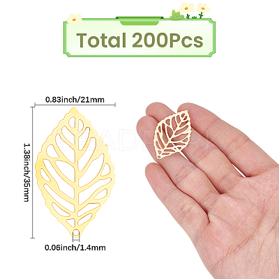 200Pcs Iron Filigree Hollow Pendants IFIN-SC0002-05-1