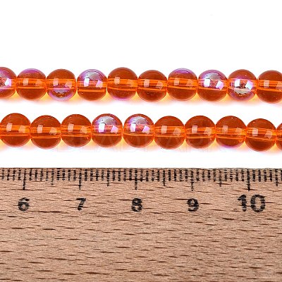 Transparent Electroplate Glass Beads Strands EGLA-Q132-6MM-01A-14-1