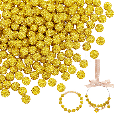 200Pcs Pave Disco Ball Beads RB-PH0001-41G-1