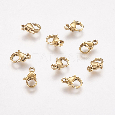 Ion Plating(IP) 304 Stainless Steel Lobster Claw Clasps LS-STAS-P185-9-G-1