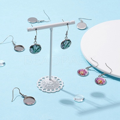 DIY Flat Round Dangle Earrings Making Kit DIY-FS0002-80-1