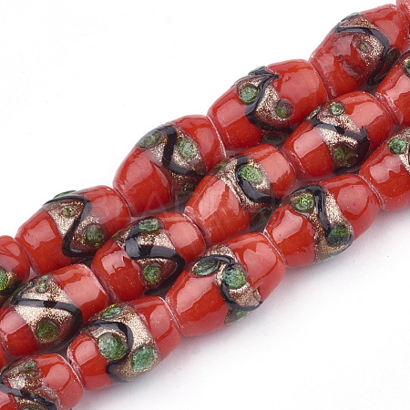 Handmade Gold Sand Lampwork Beads LAMP-T006-01H-1