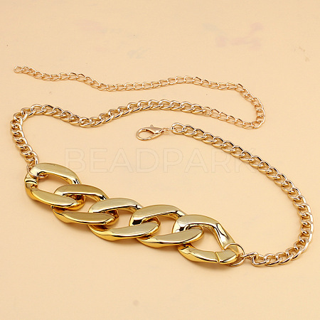 Alloy Chunky Cuban Link Chain Belts for Dress FS-WG9B36C-01-1