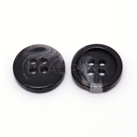 4-Hole Resin Buttons BUTT-WH0018-01A-04-1