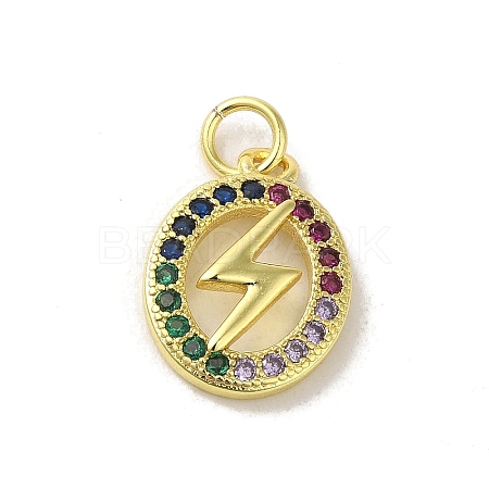 Brass Micro Pave Cubic Zirconia Pendants KK-M283-29C-02-1