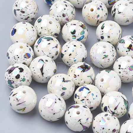 AB-Color Spray Painted Acrylic Beads X-ACRP-R146-02-1
