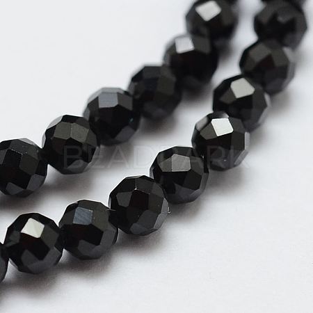 Natural Black Spinel Beads Strands X-G-E366-07-5mm-1