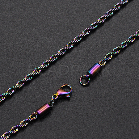 304 Stainless Steel Rope Chain Necklaces NJEW-T012-03-46-Q-1