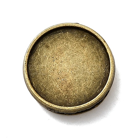 Tibetan Style Alloy Slide Charms Cabochon Settings X-PALLOY-Q341-04AB-FF-1