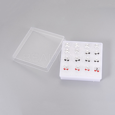Plastic Enamel Stud Earrings EJEW-F211-16-1