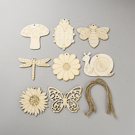 DIY Wood Hanging Pendant Decorations Kit DIY-WH20007-18B-1