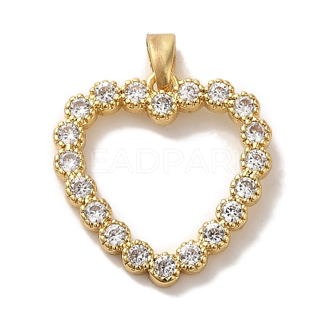 Rack Plating Brass Micro Pave Cubic Zirconia Pendants KK-U027-43G-1