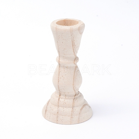 Natural Wood Candle Holders DJEW-WH0033-13-1