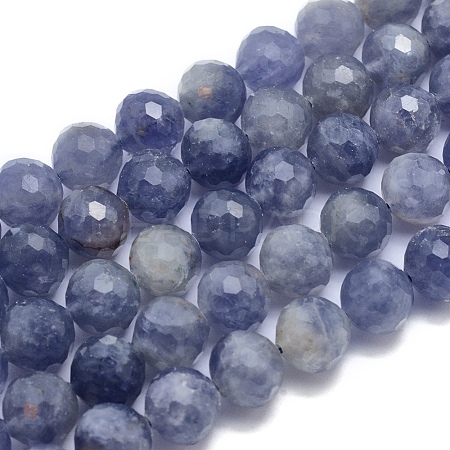 Natural Iolite Beads Strands G-O171-07-9mm-1