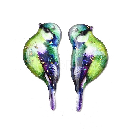 2Pcs Transparent Epoxy Resin Pendants RESI-A044-03A-1