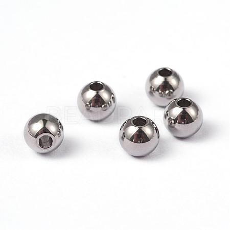 Round 202 Stainless Steel Beads STAS-O091-A-04P-1