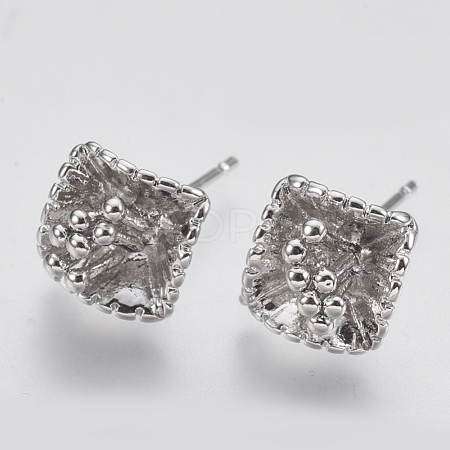 Brass Stud Earring Findings X-KK-Q750-035P-1