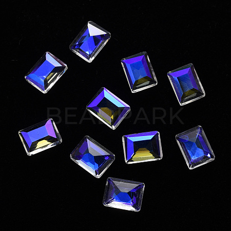 Rectangle Transparent Glass Cabochons MRMJ-T009-099-1