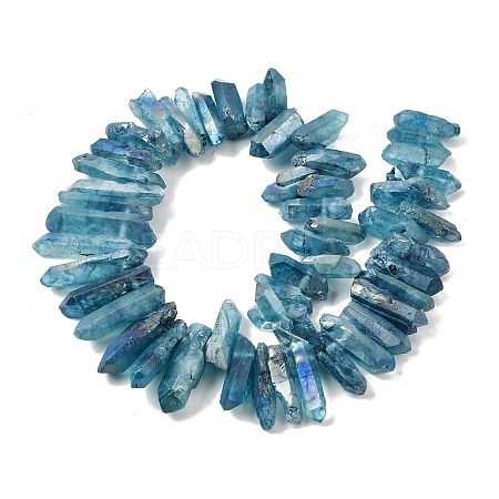 Electroplate Natural Nuggets Quartz Crystal Beads Strands G-O065-03C-1
