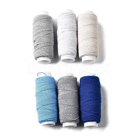 6Pcs 6 Colors Round Polyester Ultra-Thin Elastic Thread for Sewing Machines EW-K001-01D-0.5mm-1
