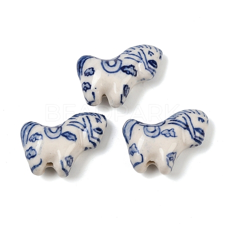 Animal Theme Blue and White Porcelain Beads PORC-Z007-05C-1