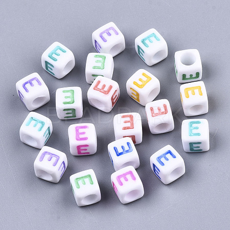 Opaque White Acrylic Beads SACR-R252-02E-1