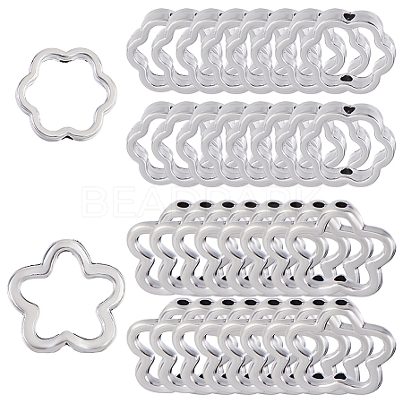 120Pcs 2 Styles Alloy Bead Frame FIND-FH0016-61-1