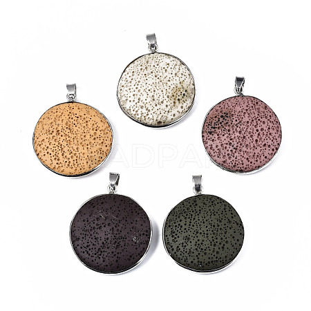 Synthetic Lava Rock Pendants G-T135-01-1