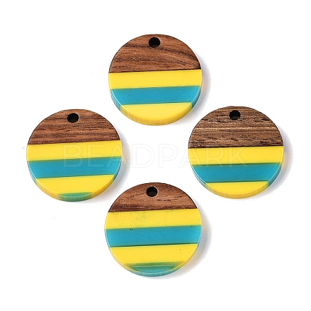 Epoxy Resin & Walnut Wood Pendants RESI-N039-121A-1