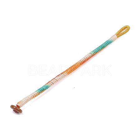 Handwoven Gradient Braided Polyester Cord Pendant Decorations HJEW-F026-01D-1