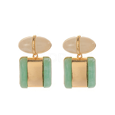 Alloy Resin Stud Earrings for Women WG7DF4E-03-1